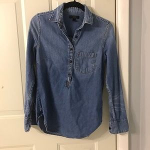 J. Crew Chambray Half-button Collared Shirt
